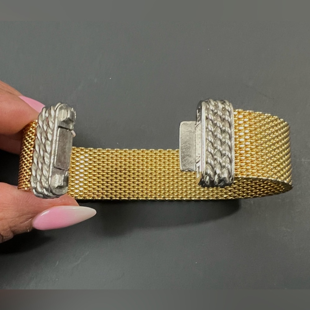 Gold and Silver Two-Tone Mesh Bracelet - Picture 5 of 10